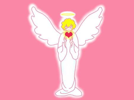 Heart's angel, angel, pink, red, JPG