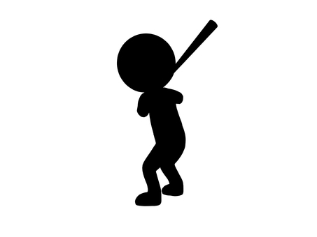 バッターのシルエット 高校野球,野球部,クラブ活動,バッター,スポーツ,アスリート,高校球児,バット,人物,全身のイラスト素材