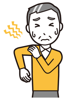 ニット中年男性(黄)-075-バスト  ニット中年男性(黄)-075-バスト 肩こり,おじさん,男性,中年,お父さん,パパ,シニア,ミドルエイジ,人物,かわいいのイラスト素材