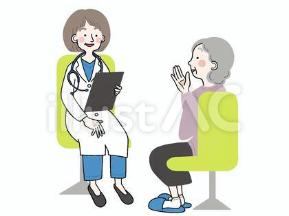 医療従事者に相談する女性