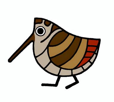 ヤマシギ ヤマシギ,鴫,冬,キャラクター,デフォルメ,アクセサリー,ピンバッジ,絵葉書,シンボル,アイコンのイラスト素材