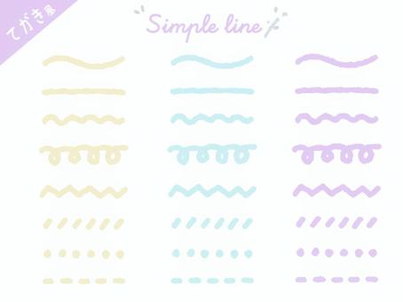 手書き風のパステルシンプルライン 飾り罫,シンプル,手描き,ライン,ブラシ,罫線,セット,あしらい,模様,パターンのイラスト素材