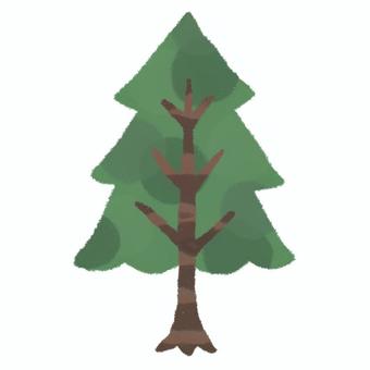 一本の木 手描き,水彩,木,植物,自然のイラスト素材