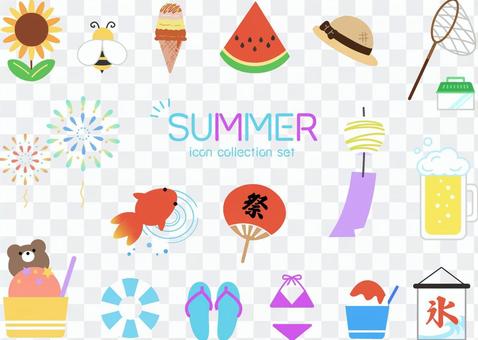 Summer cute icon various set Summer cute icon various set