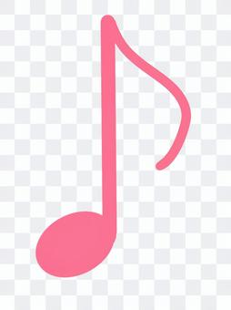Eighth note sheet music note pink Eighth note sheet music note pink