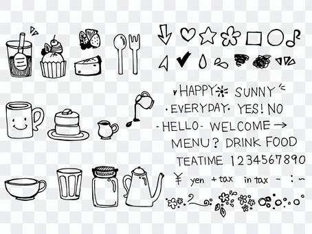 Assorted cafe style illustration Assorted cafe style illustration