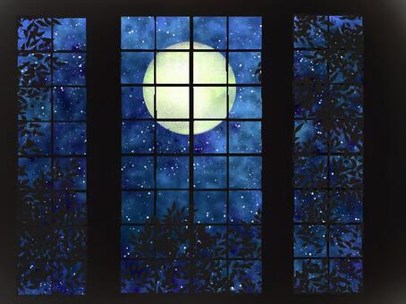 Light blurred outside of the window moon Light blurred outside of the window moon