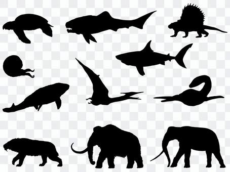 Ancient creature silhouette_set Ancient creature silhouette_set