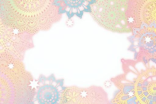 Pastel color frame of lace Pastel color frame of lace