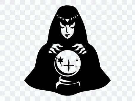 Fortune teller and crystal ball Fortune teller and crystal ball