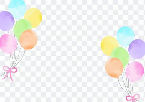 Watercolor balloon frame Watercolor balloon frame