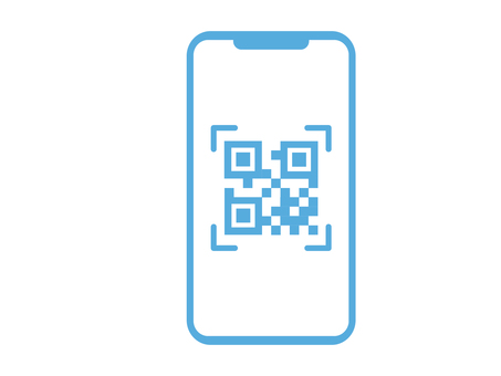 The screen of the smartphone reading the QR code The screen of the smartphone reading the QR code