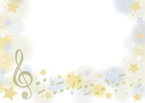 Elegant music frame of gold & silver stars Elegant music frame of gold & silver stars