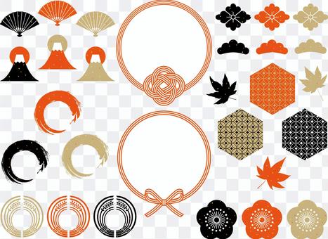Heading and frame set Japanese style Heading and frame set Japanese style