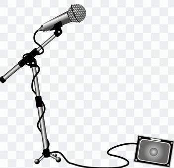 Microphone stand with speaker Microphone stand with speaker