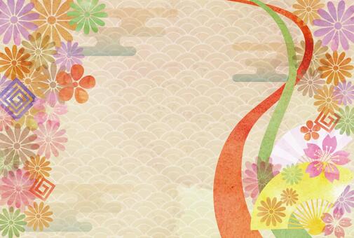 Japanese Pattern Watercolor Frame Japanese Pattern Watercolor Frame
