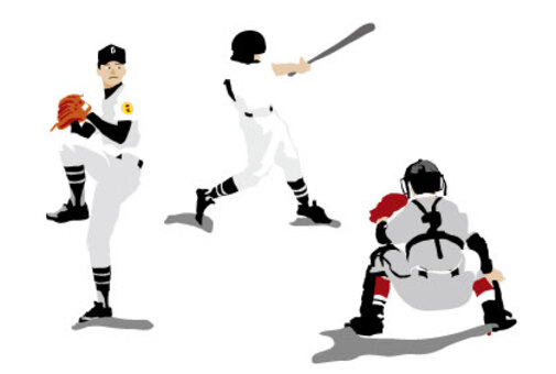 Baseball pitcher, batter and catcher Baseball pitcher, batter and catcher