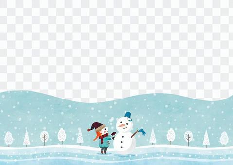 Winter background frame 040 snowman watercolor Winter background frame 040 snowman watercolor