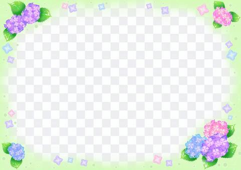 Flower illustration-hydrangea green frame Flower illustration-hydrangea green frame