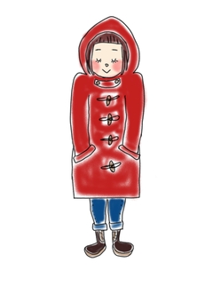 Girl in a red duffle coat Girl in a red duffle coat