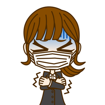 Cold and shivering woman ② / suit Cold and shivering woman ② / suit