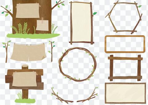 Wooden frame frame set (without PNG characters) Wooden frame frame set (without PNG characters)