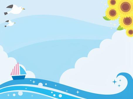 夏の海の風景イラスト(2) 夏の海の風景イラスト(2)