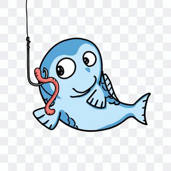 Fishhook and fish Fishhook and fish