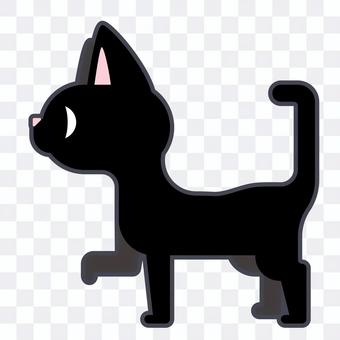 Illustration of a cute black cat looking sideways Illustration of a cute black cat looking sideways