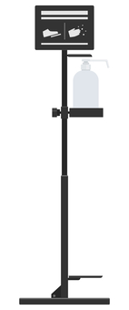 Disinfectant stand with foot-operated bottle Disinfectant stand with foot-operated bottle