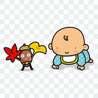 Baby and acorn toy Baby and acorn toy