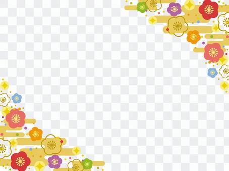 Colorful plum flower frame ♡ No.2 Colorful plum flower frame ♡ No.2