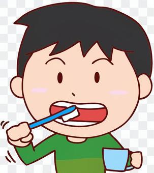 Illustration of a boy brushing a tooth Illustration of a boy brushing a tooth