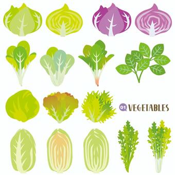 Vegetable set leaf stem vegetables Vegetable set leaf stem vegetables