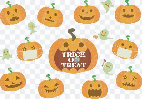 Halloween pumpkin and ghost Halloween pumpkin and ghost