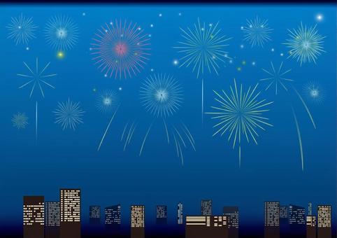 Skyscraper and fireworks 2 Skyscraper and fireworks 2