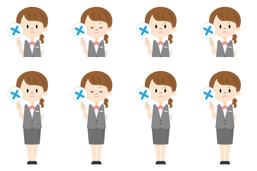 Female receptionist_X mark Female receptionist_X mark