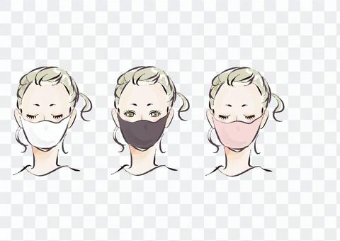 Fashionable illustration of a woman wearing a mask Fashionable illustration of a woman wearing a mask