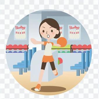 A woman with bowling A woman with bowling