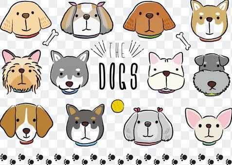 One point icon material of dog's face One point icon material of dog's face