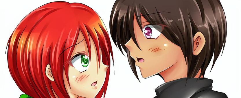 Two staring people Two staring people