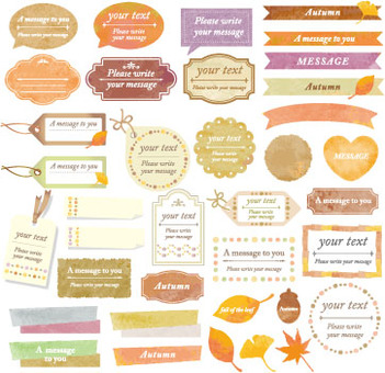 Autumn watercolor frame set Autumn watercolor frame set