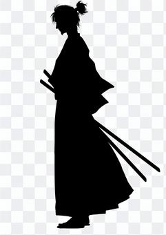 Samurai (profile by profile) silhouette Samurai (profile by profile) silhouette