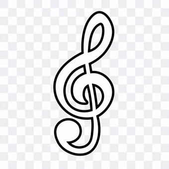 Treble clef line art 350ppi Treble clef line art 350ppi