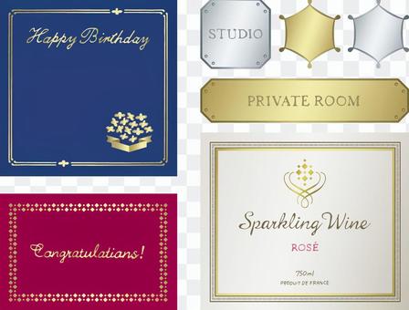 Label material glitter Label material glitter