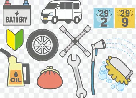 Car maintenance illustration set Car maintenance illustration set