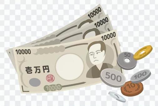 Money with bills and coins Money with bills and coins