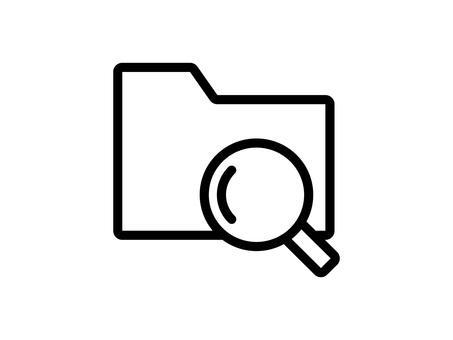 Folder and magnifying glass icon Folder and magnifying glass icon