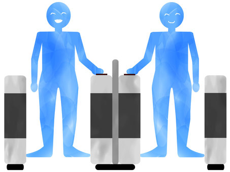 Left-handed automatic ticket gates enthusiastic hope! Blue Left-handed automatic ticket gates enthusiastic hope! Blue