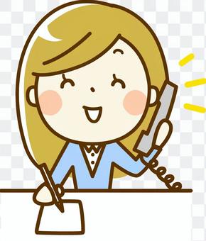 A woman who calls with a smile A woman who calls with a smile